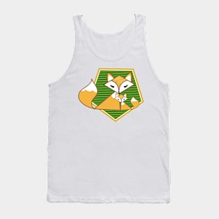 Two foxes on a patch Tank Top